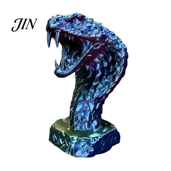 Kids Creative Play Toys 3D Printed Snake Figurine, Realistic Serpent Sculpture, Stress Relief Animal Desk Decor, Educational Wildlife Toy for Gift