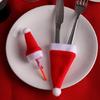 10pcs Christmas Santa Hats Flatware Holder Dinner Table Decorations Party Supply