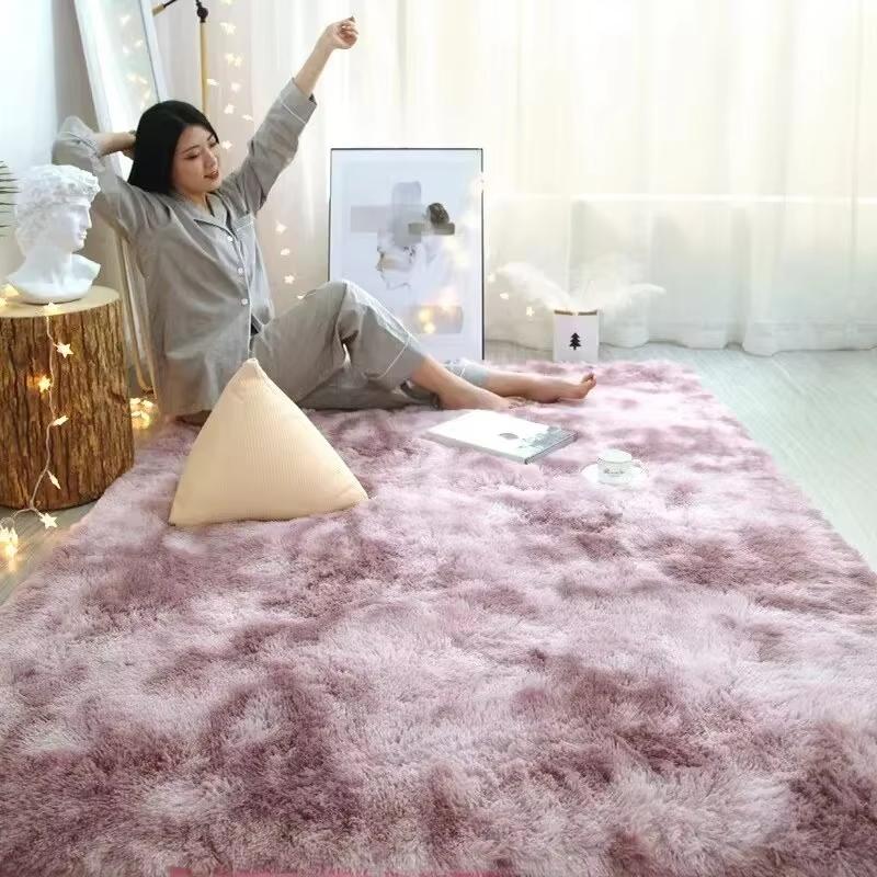 

Furry Room Decoration Super Soft Large Area Full Carpet Floor Mat Modern Winter Thick Tea Table Rugs for Bedroom Living Room Rug 40x60cm пастельні фіолетовий колір
