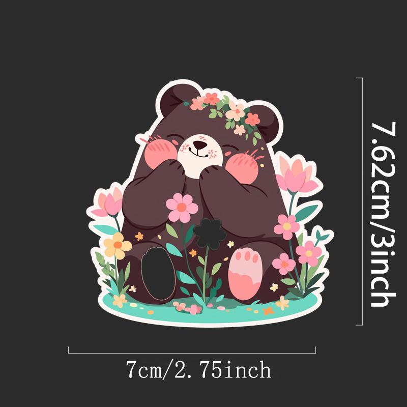 Cartoon Shy Brown Bear Stickers Durable for Laptop, Car, Luggage, Skateboard & More - Perfect for Teens, Adults, Creative Decor & Gifting