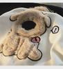 Women's Autumn Casual Furry Puppy Embroidered Pullover Hoodie - Loose Fit, Long Sleeve, Couple's Style