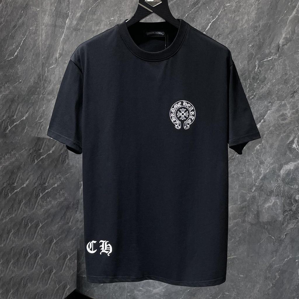 8936 CHROME HEARTS 2026 Summer New High Quality Cotton Round Neck Loose Large Size Men's and Women's T-shirt Couple T-shirt