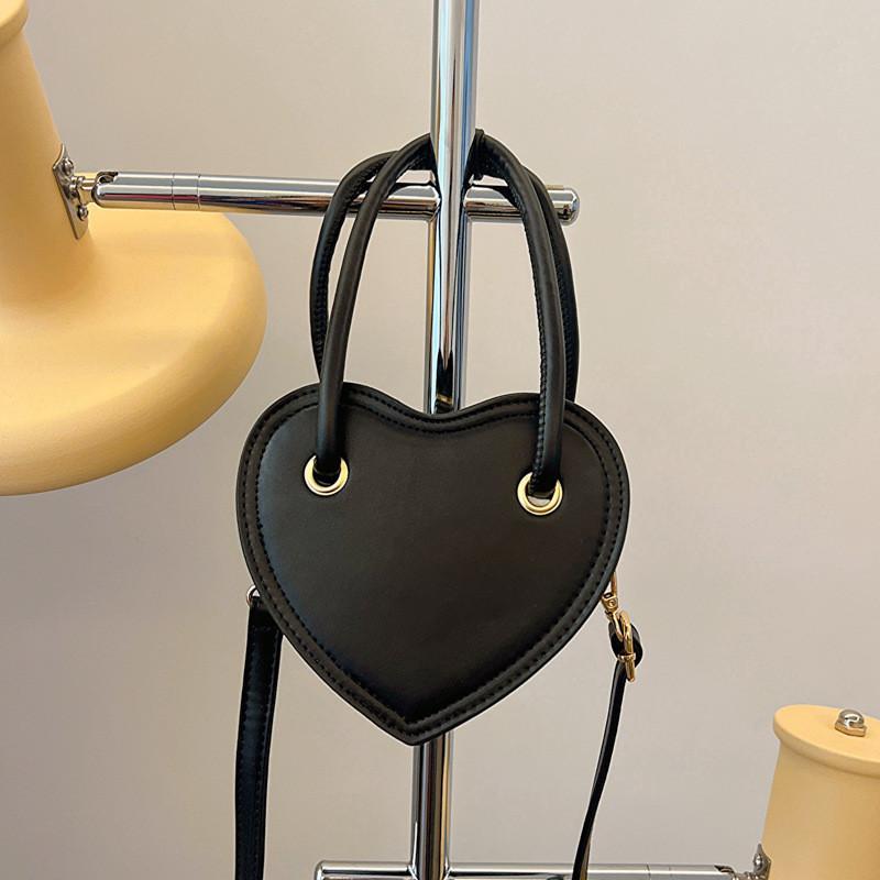 

Cute Heart-shaped Pu Handbag 2024 New Trendy Casual Handbag For Girls чорний