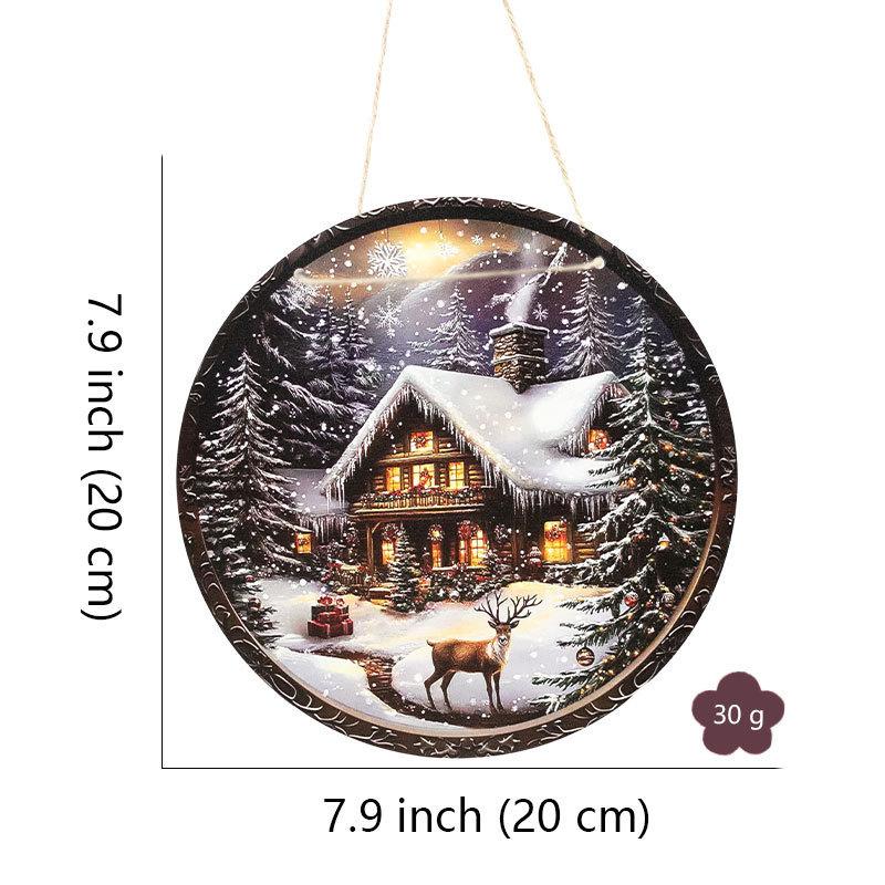 Круглая деревянная табличка перед дверью One Size