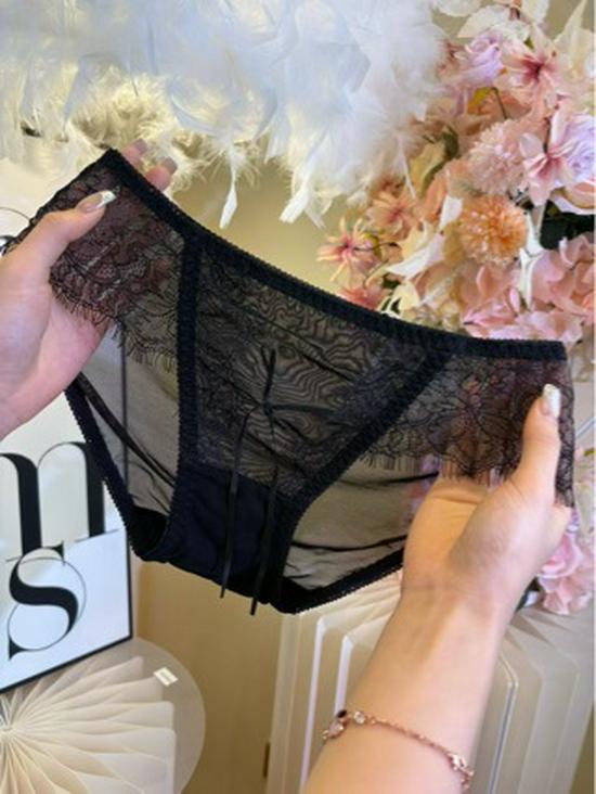 Elegant Satin Low-Waist Lace Briefs – Quick-Drying, Breathable, Pure Cotton Crotch for Women