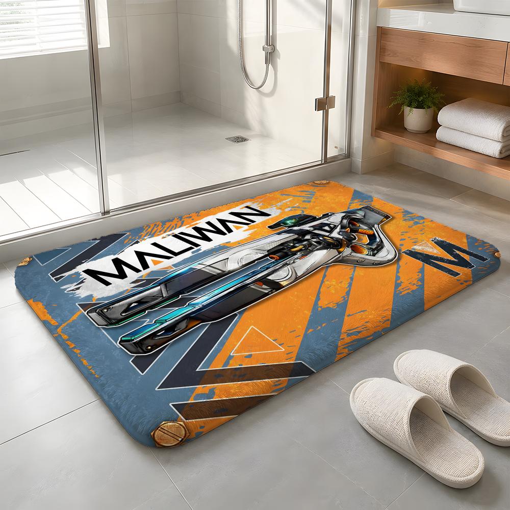 Classic B-Borderlands-Games Floor Mat Machine Washable Soft Flannel Area Rug, Non-Slip Absorbent Floor Mat for Living Room