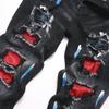 Jeans Neri da Uomo Slim Fit in Denim con Dettagli Strappati Impreziositi da Strass Cotone Elasticizzato