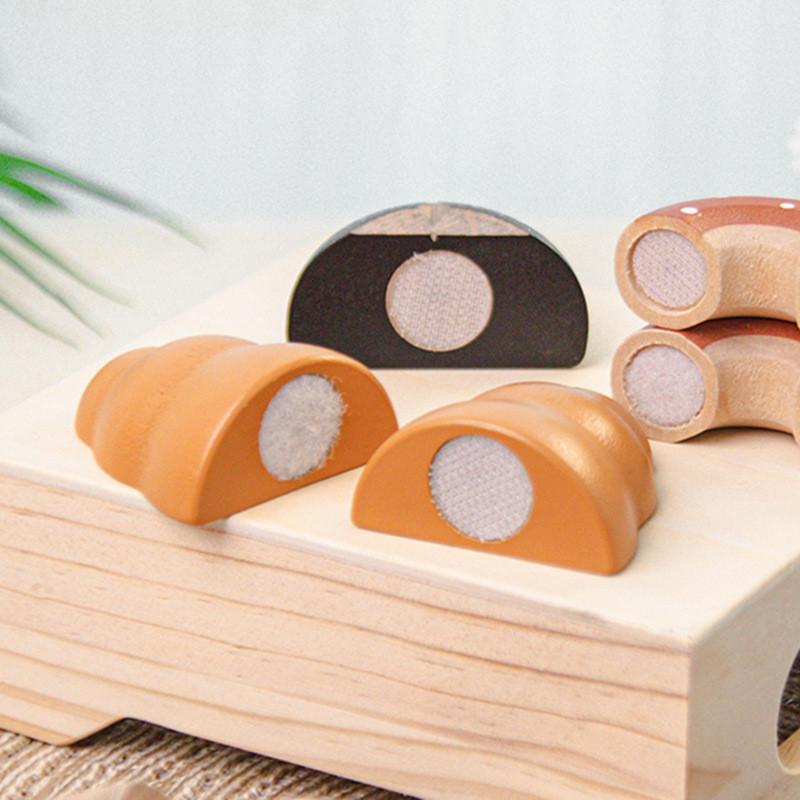 Funny Simulation Wooden Velcro Bread Cutting Game Children Toy Set For Gift Kid