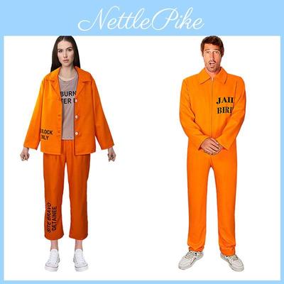 Halloween Adulto Unisex Naranja Prisionero Cosplay Fiesta Disfraz Traje Marca Mantian