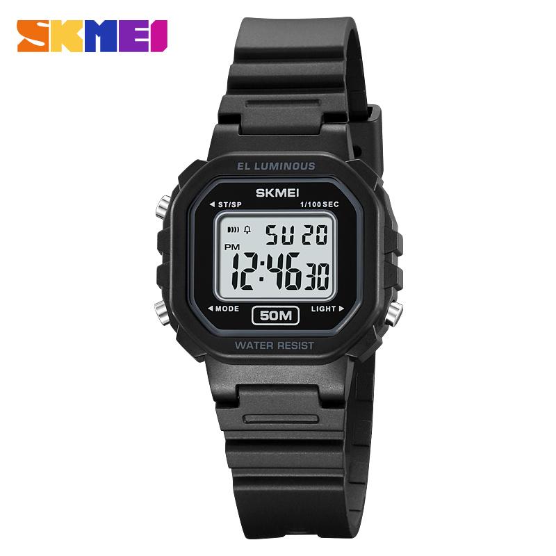 SKMEI 2326 Orologi da Polso Digitali Casual Impermeabili 5Bar Conto alla Rovescia Sveglia Femminile Data Automatica Sport Freschezza Orologio Donna Crono