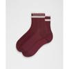 Lululemon Unisex Cable Knit Quarter Socks Burgundy Bay Coconut Ivory