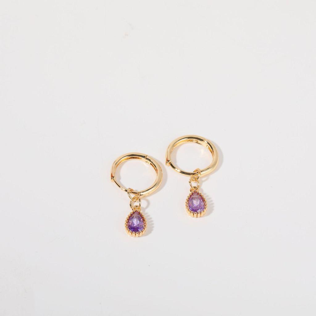 Elegant Zodiac Stone Water Drop Dangle Earrings for Women