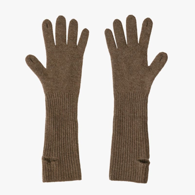 mellotory 100% cashmere lip line gloves (deep brown)