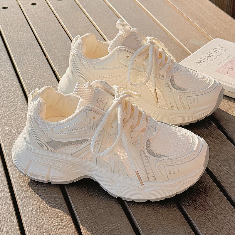 

Girls shoes sneakers summer 2025 new children s running little white mesh shoes girls mesh breathable student non-slip 31 [Inner Length 19.5CM]