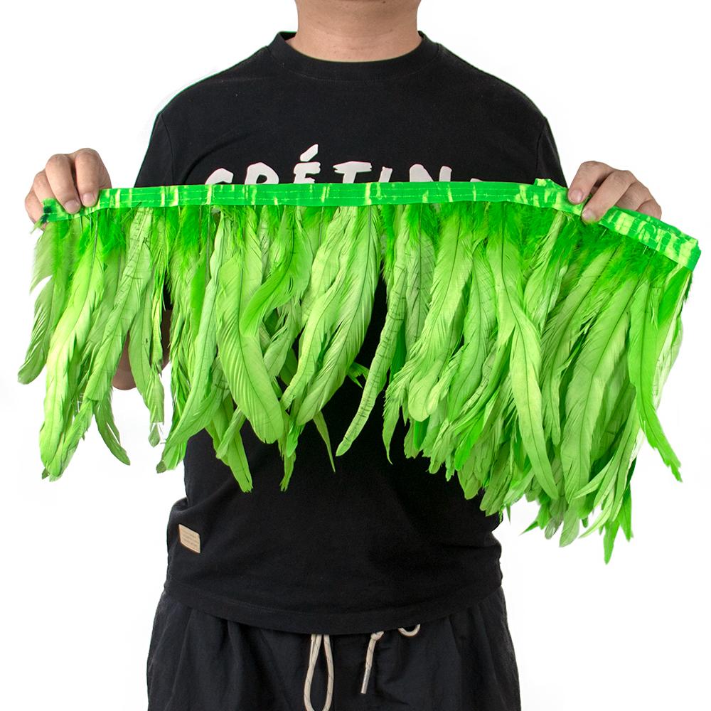 2Meters Colorful Rooster Tail Feathers Trim 25-30Cm /10-12Inches Pheasant Feather Fringe Ribbon For Carnival Plumes Decoration