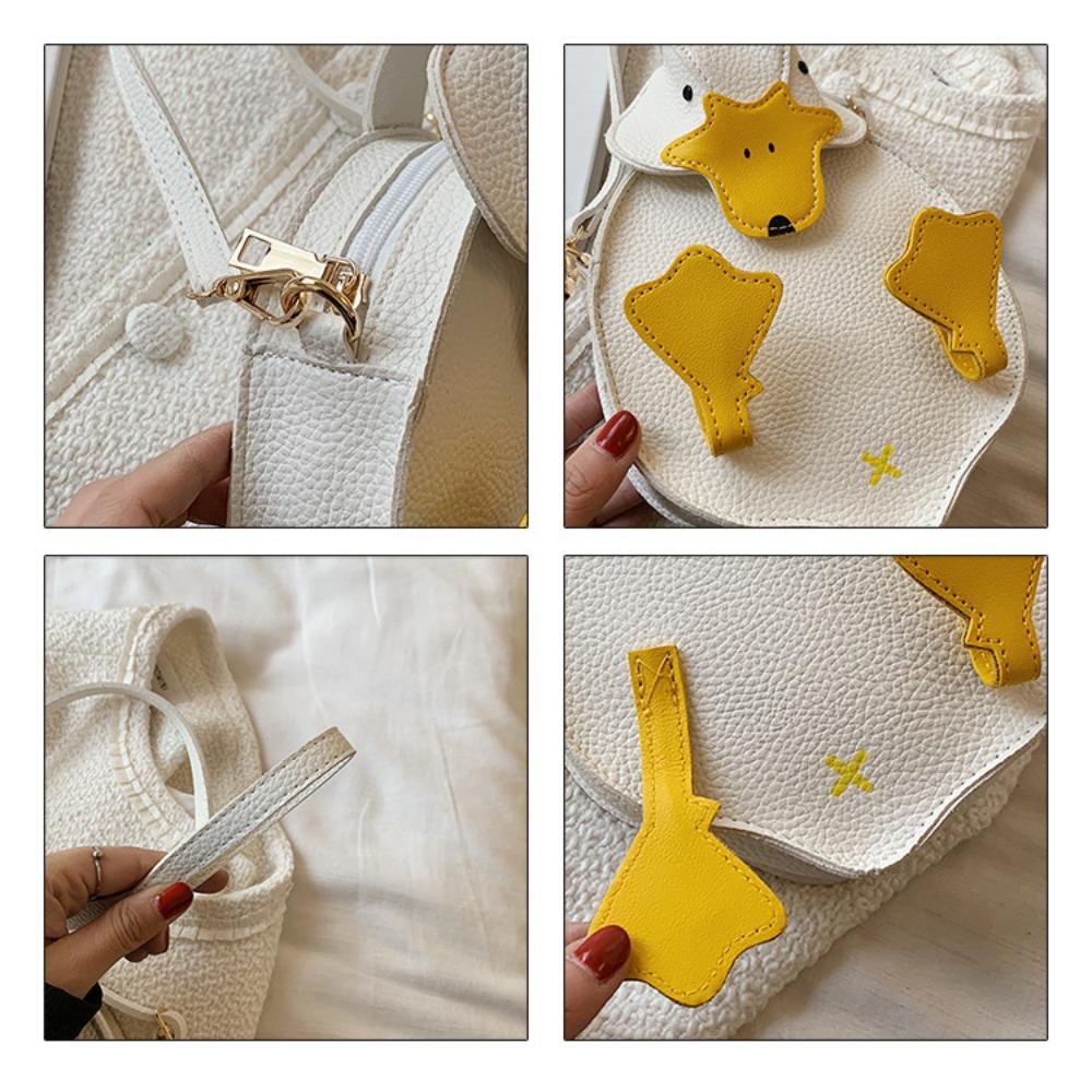 Niedliche Cartoon-Enten-Tasche PU-Leder Umhängetasche Lässige Entenform-Tasche Outdoor