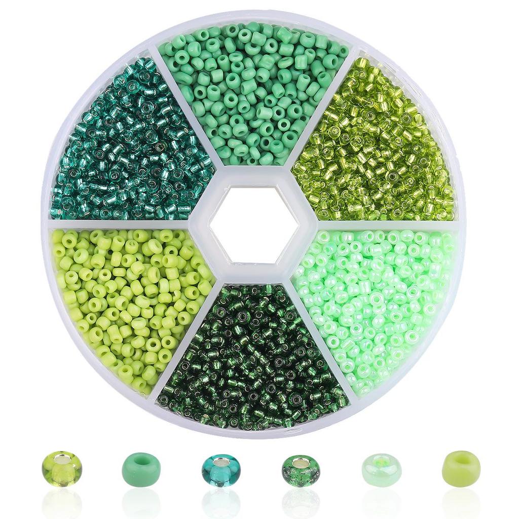 Handmade Mixed-Color Seed Beads Set: 6-Compartment Box for DIY Bracelets and Necklaces