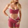 Contrasting colors, sexy back, sports underwear, yoga suit, fitness shorts, Pilates yoga suit, two-piece set for women