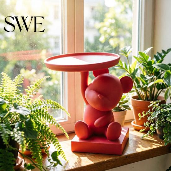 Desk Tidy Polar Bear Key Dish Bowl for Entryway Table 3D Printed Cute Statue Storage Tray with Cartoon Animal Figurine Candy Indoor Home Decor