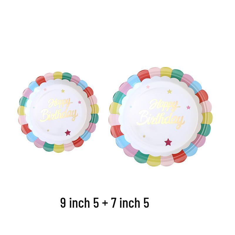 Kids' Party Disposable Tableware: Birthday Tablecloth, Cake Plates, and Dessert Table Decor