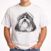 Vintage 90s Shih Tzu Dog Graphic T-Shirt White Unisex S-3XL