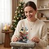 Christmas Resin Music Box Ornament with Lights -, Snowman and Decor for Holiday Table