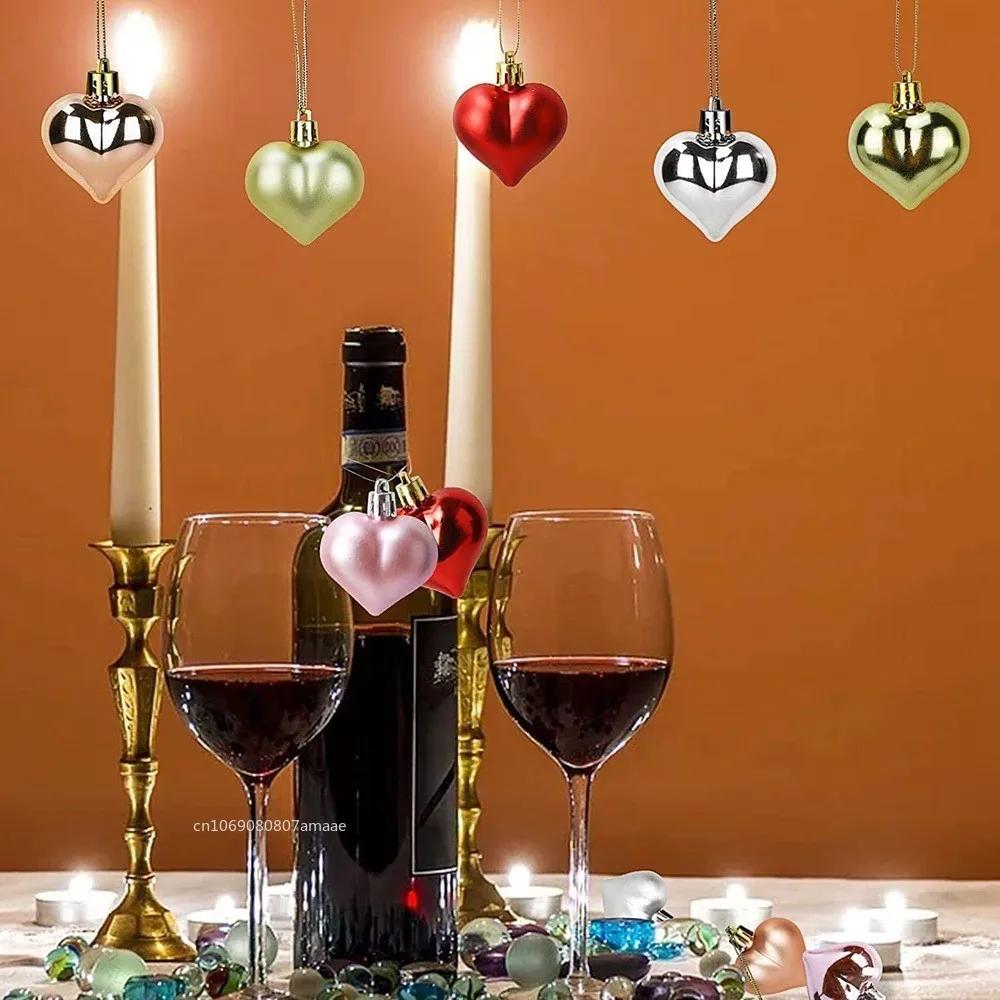 12 Stück Weihnachtsanhänger Stern Herzform Hängende Ornamente Weihnachtsbaumkugeldeko Valentinstag Partydekoration Neujahr 2025