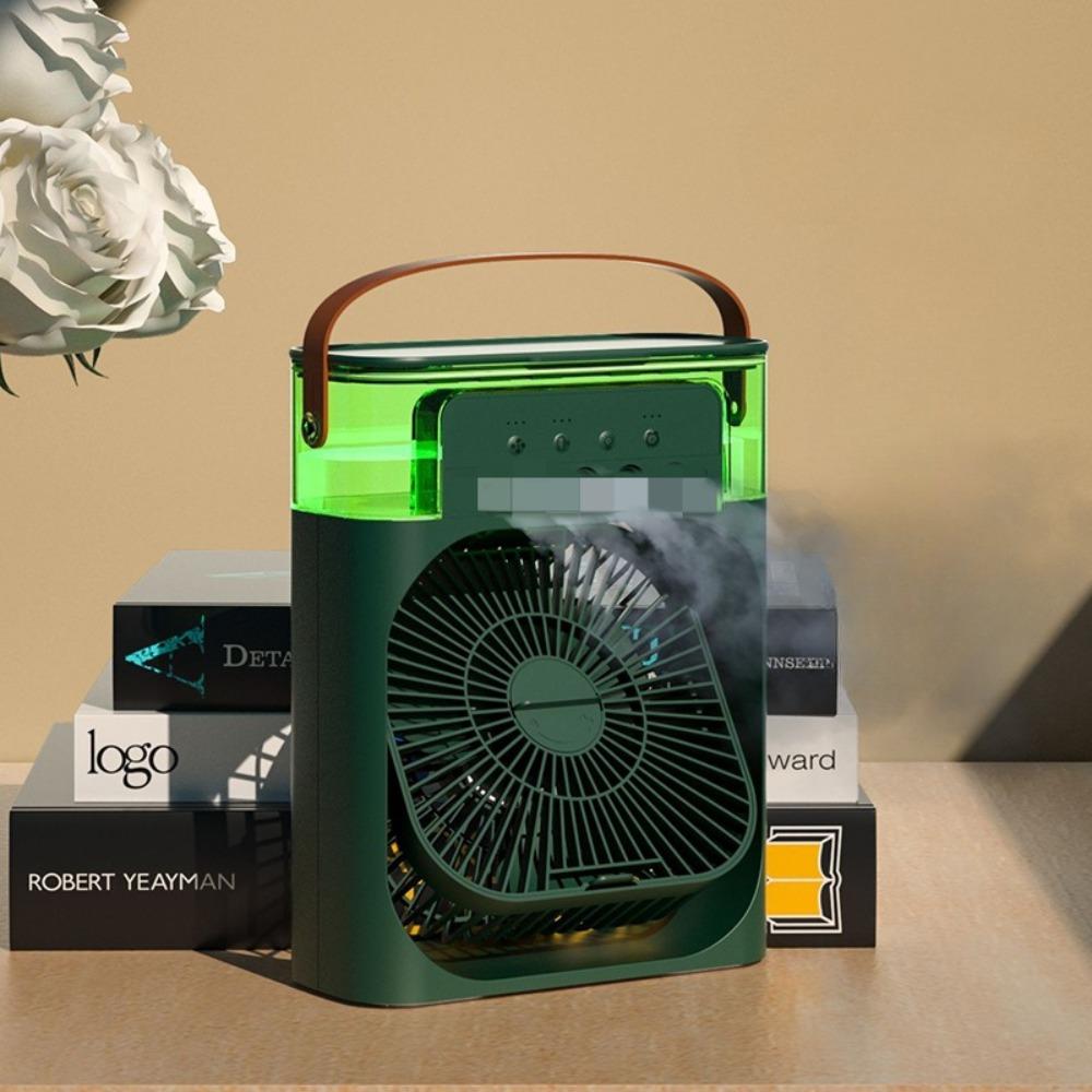 

Распылительный вентилятор с пятью отверстиями, увлажнитель воздуха, охлаждение, кондиционер, настольный мини-чиллер USB для общежития зелёный