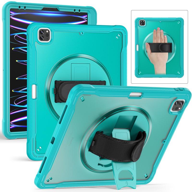 IPad Pro 12.9 Case With Pencil Holder Rotating Stand 3-Layer Heavy Duty Protection