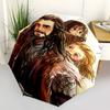 1pc Outdoor Umbrella with Thorin Oakenshield Design - Automatic Opening/Closing, Portable Tri-Fold Design, 8-Rib Iron Frame - Perfect Gift for Fa