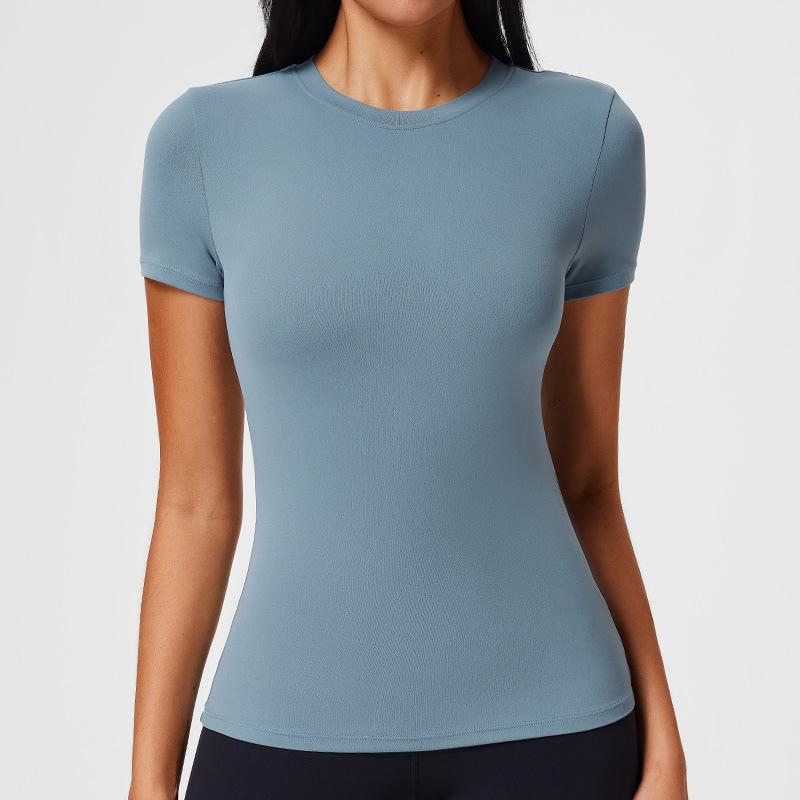 Celebrity American-style Spicy Girl T-shirt for Women, Summer Short-sleeve Slimming Stretch Quick-dry Fit, Fitness Yoga Sports Top