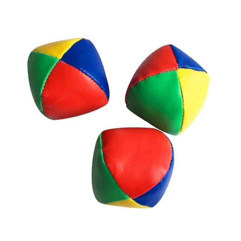 PVC juggling balls filled with leather sandbags 3/6 juggling balls set circus balls 4 panel colors children's outdoor sports toy