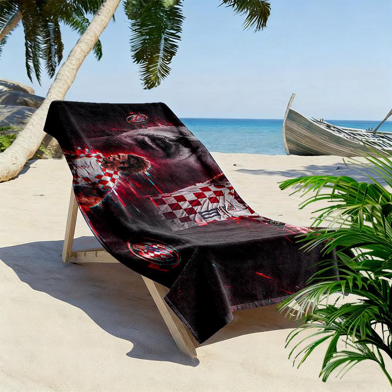Luka Modrić Print Beach Towel, Large Soft Quick Dry Towel for Beach Camping Swimming