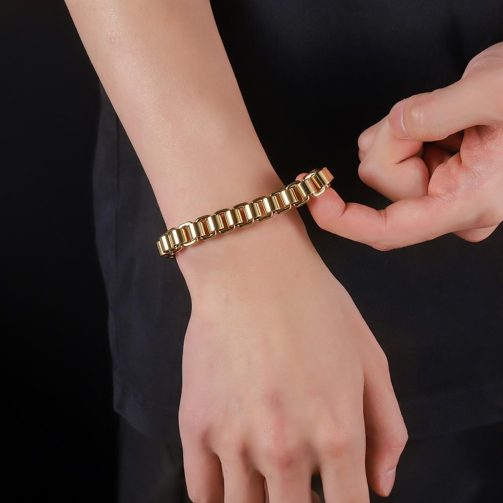1Pcs Men's stainless steel twisted bracelet, hip-hop punk stainless steel  accessory