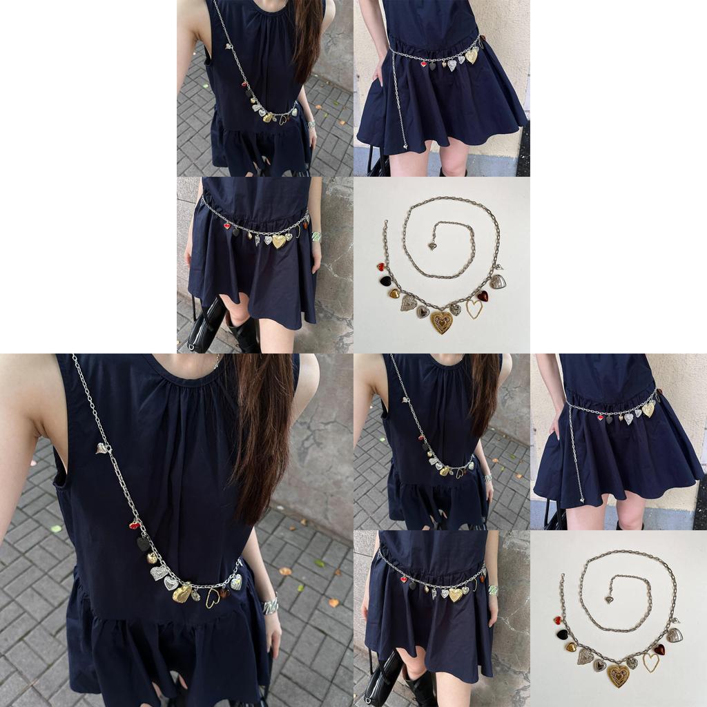 Retro Heart Shape Metal Waist Chain For Women With Hook Closure In Summer 2025