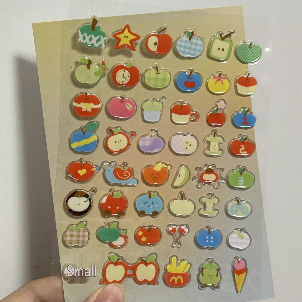 Childlike 3D Graffiti Apple Sticker for Journals, DIY Projects, Phone, Headphone Cases, and Polaroid Decorations.