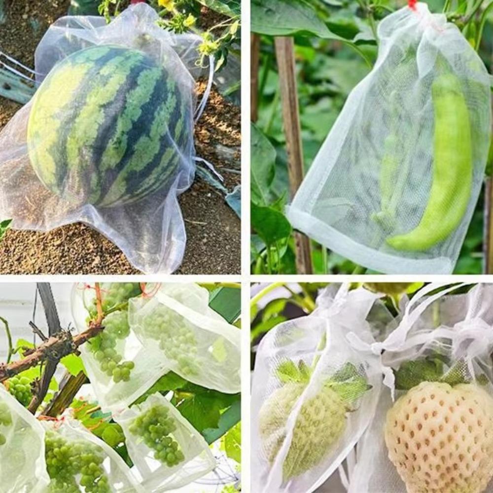 100 uds. Bolsas Transpirables para Uvas y Frutas, Malla Protectora para Uvas, Para Control de Plagas, Anti-Pájaros