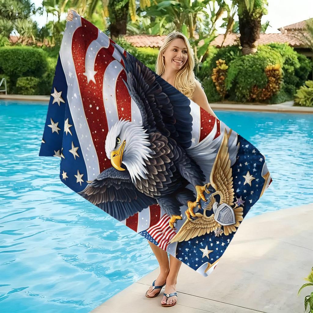 1pc 250th Celebration of American Independent Day Beach Towel Super Absorbent Suitable for Beach Pool Summer Gift for Friends