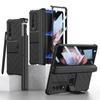 Жесткий чехол с магнитной шарнирной подставкой для Samsung Galaxy Z Fold 3 5G, чехол со встроенной защитой экрана, противоударный чехол для телефона, чехлы