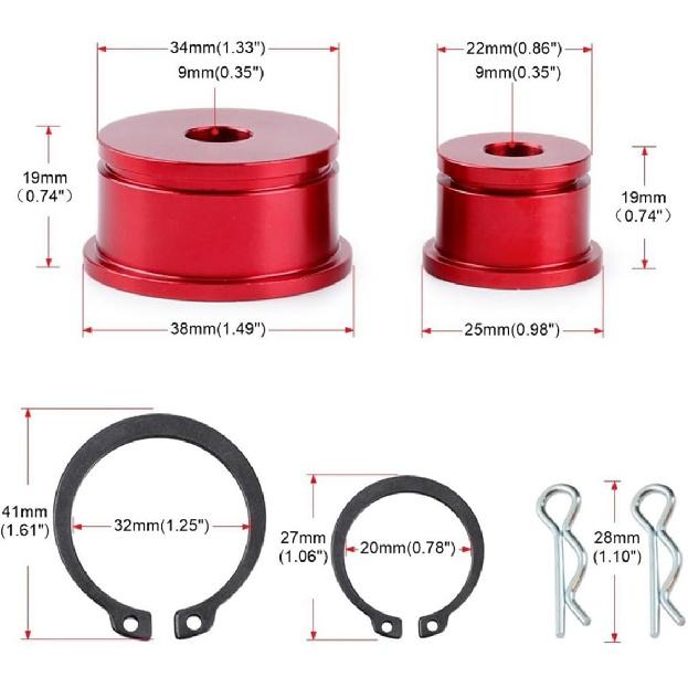 

Car Modified Gear Lever Shift Lever Cable Bushing Red Shifter Cable Bushings Kit for Honda Civic SI 02 03 04 05 EP3 Rsx