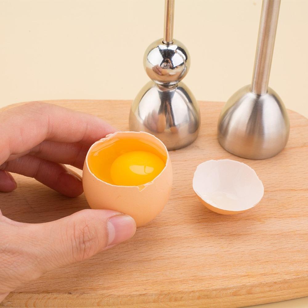 2pcs Stainless Steel Egg Topper Cracker Practical Egg Beater Egg Knocker Opener Food Preparation