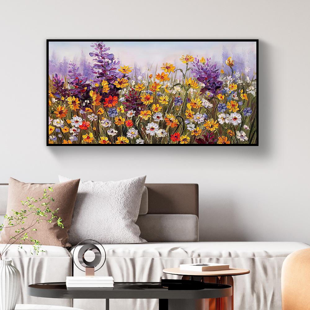 Scandinavian Classic Abstract Wall Art Canvas Painting Colorful Flower Landscape Oil Painting Print Home Bedroom Living Room Decor