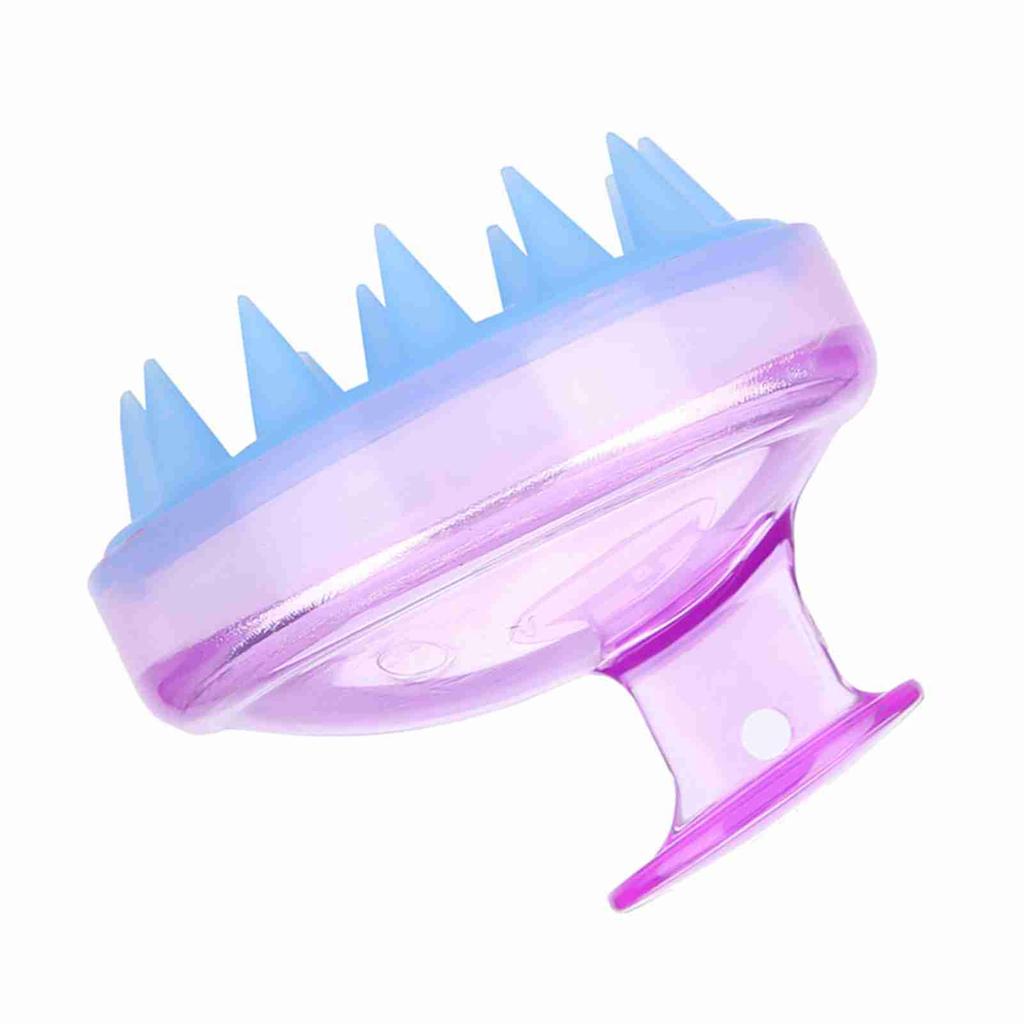Silikonowy Szampon Skóra Głowy Prysznic Kąpiel Mycie Włosów Masaż Masażer Szczotka Grzebień Fioletowy