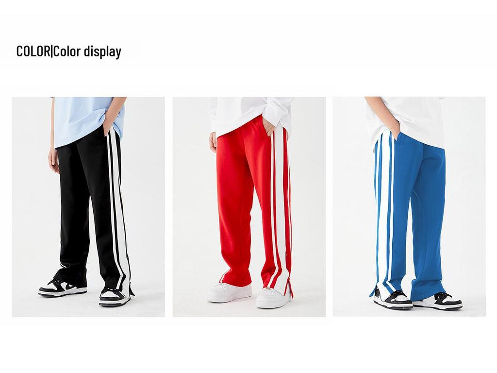 DK Kids' Retro Contrast Wide-Leg Pants – Autumn Casual Sportswear for Girls & Boys