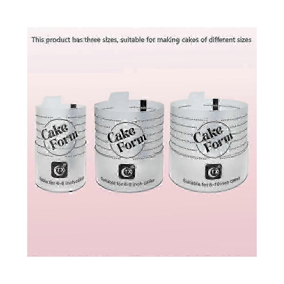 (6 8 10 SET) Verstellbarer runder Kuchenringform ausziehbar Fondant Mousse Kuchenring Acryl Kreis Backring Kuchenwerkzeuge Runde Kuchenform Set 10in set