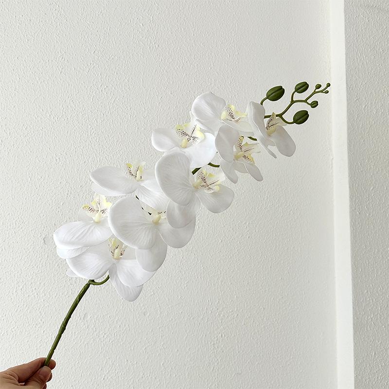 9 Head Latex Butterfly Orchid Artificial Flowers Hand Feeling Fake Flowers RoomTable Decoration Wedding Arrangement