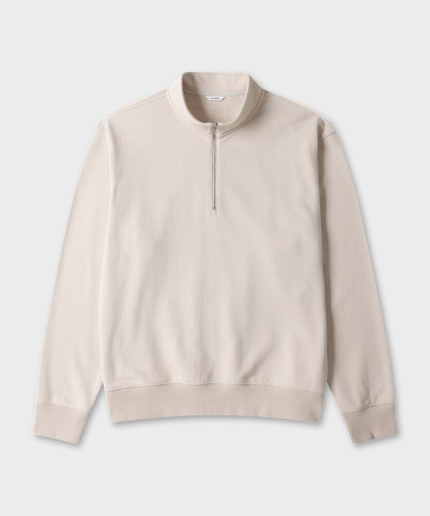 TAILDERN Paul Cotton Quarter Zip-Up Sweatshirts Beige