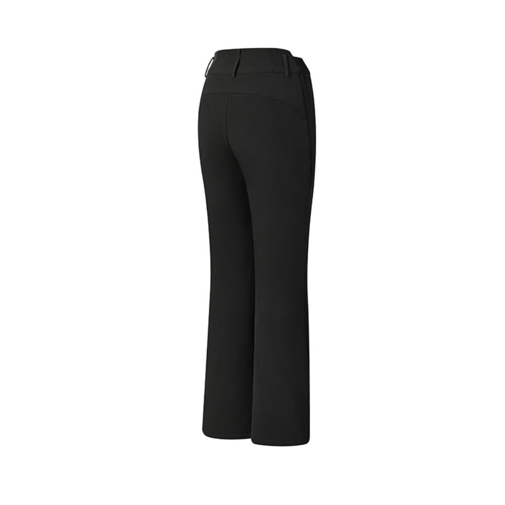 FILA Ski Series Fashion Simple Sports Versatile Fleece Warm Woven Casual Pants Women bottoms Deep-Black A11W546801FBK