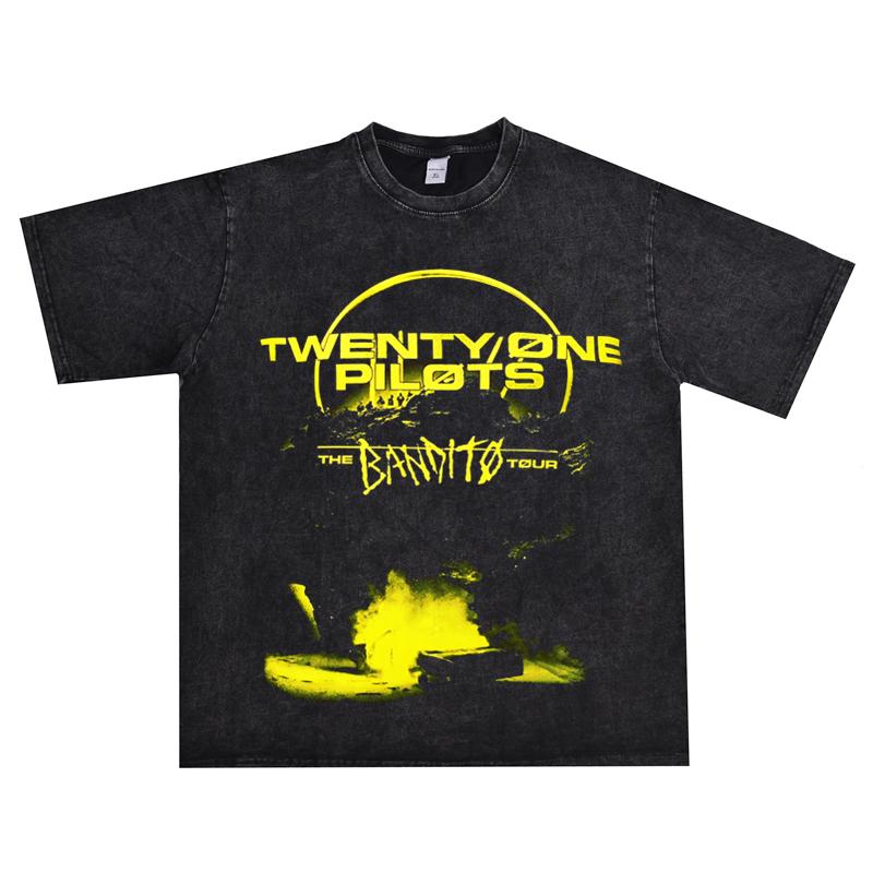 Twenty One Pilots Dámské Pánské Prané Oversized Tričko Streetwear Harajuku Bavlněné Tričko Kapela Ženské Pánské Letní Krátký Rukáv Trička