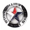 3D Metal Lonestar Car Sticker Texas Pentagram Badge Suitable for Jeep - Silver Chrome Finish ALN1